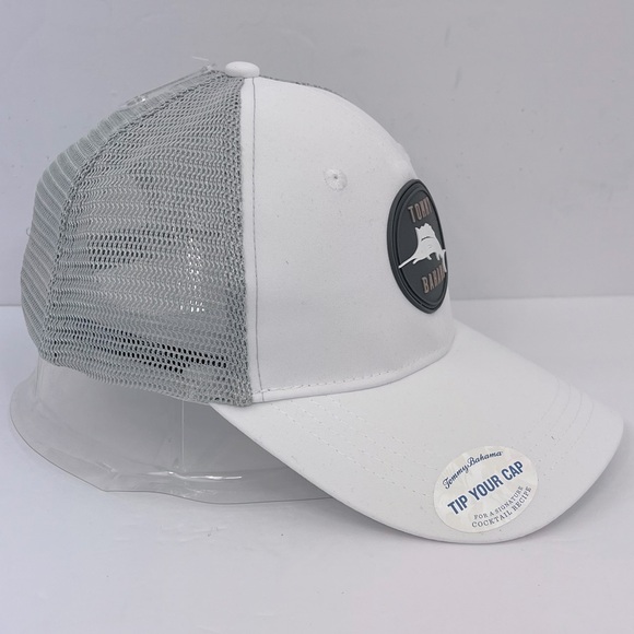 TOMMY BAHAMA CAP/HAT, 3D MARLON FISH LOGO, GREY COOL MESH, WHITE HAT, ADJ. STRAP - Picture 2 of 13